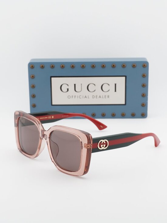 Gucci GG2118SA 003 Square Sunglasses - Transparent Pink/Green/Red main image 6